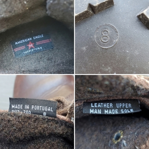 Vintage 90s y2k Bratz Brown Leather Lace-up Chunky Lug Platform Ankle Boots 8 - Picture 8 of 9